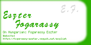 eszter fogarassy business card